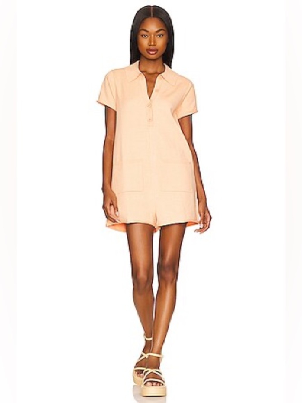 MSRP $98 Show Me Your Mumu Gio Sweater Romper in Cantaloupe Knit Small
